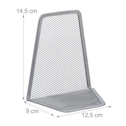 2x Buchstütze In Silber - (B)12,5x (H)14,5 X (T)9 Cm 10 2x Buchstütze In Silber - (B)12,5x (H)14,5 X (T)9 Cm -Relaxdays relaxdays 2x buchstutze in silber b 12 5x h 14 5 x t 9 cm 3