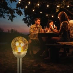 2x Gartenleuchte In Silber -Relaxdays relaxdays 2x gartenleuchte in silber 4