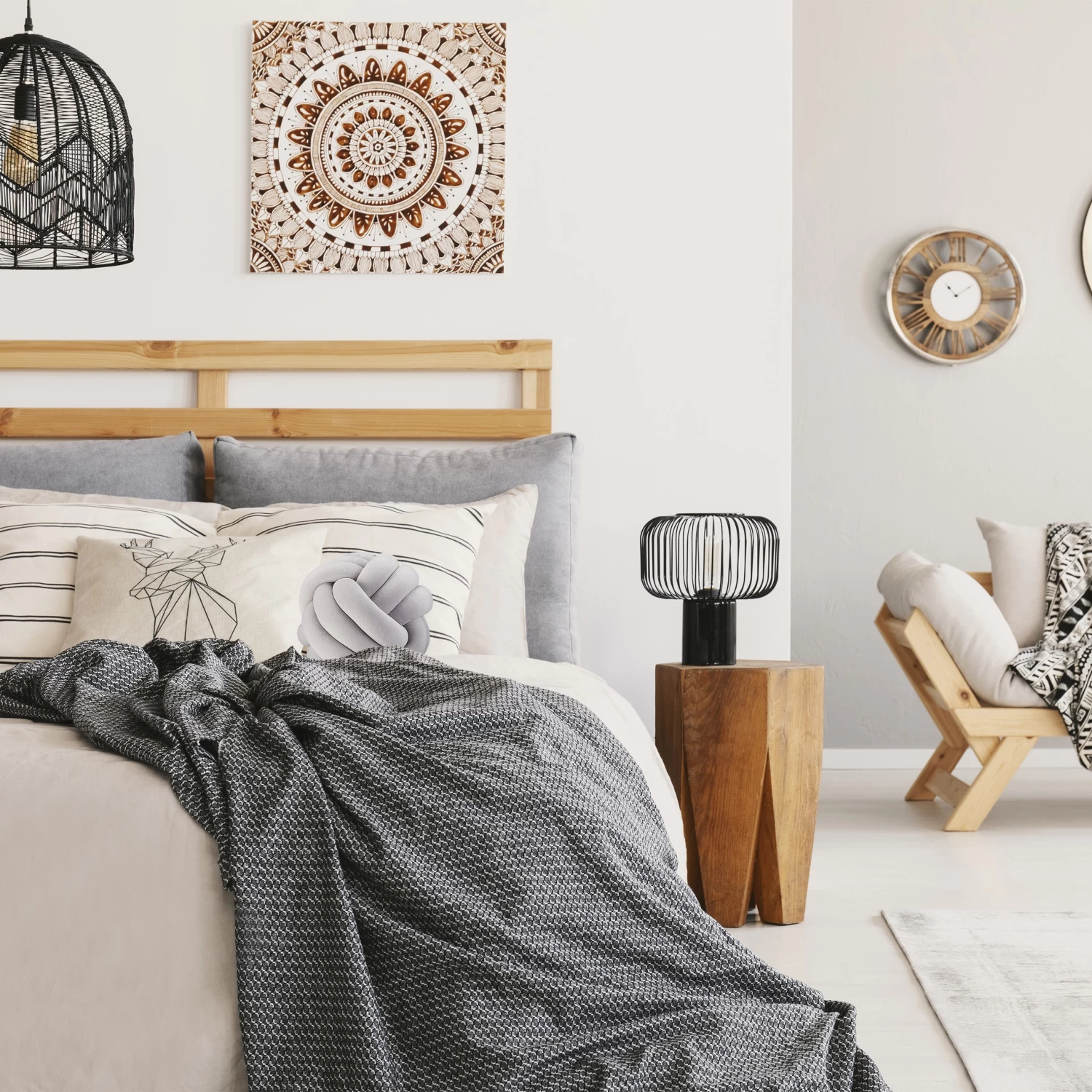 2x Knotenkissen In Dunkelgrau - Ø 25 Cm 5 2x Knotenkissen In Dunkelgrau - Ø 25 Cm – Bild 5