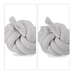 2x Knotenkissen In Gray -Relaxdays relaxdays 2x knotenkissen in gray 5