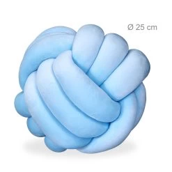 2x Knotenkissen In Hellblau - Ø 25 Cm -Relaxdays relaxdays 2x knotenkissen in hellblau o 25 cm 3