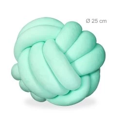 2x Knotenkissen In Mint - Ø 25 Cm -Relaxdays relaxdays 2x knotenkissen in mint o 25 cm 3