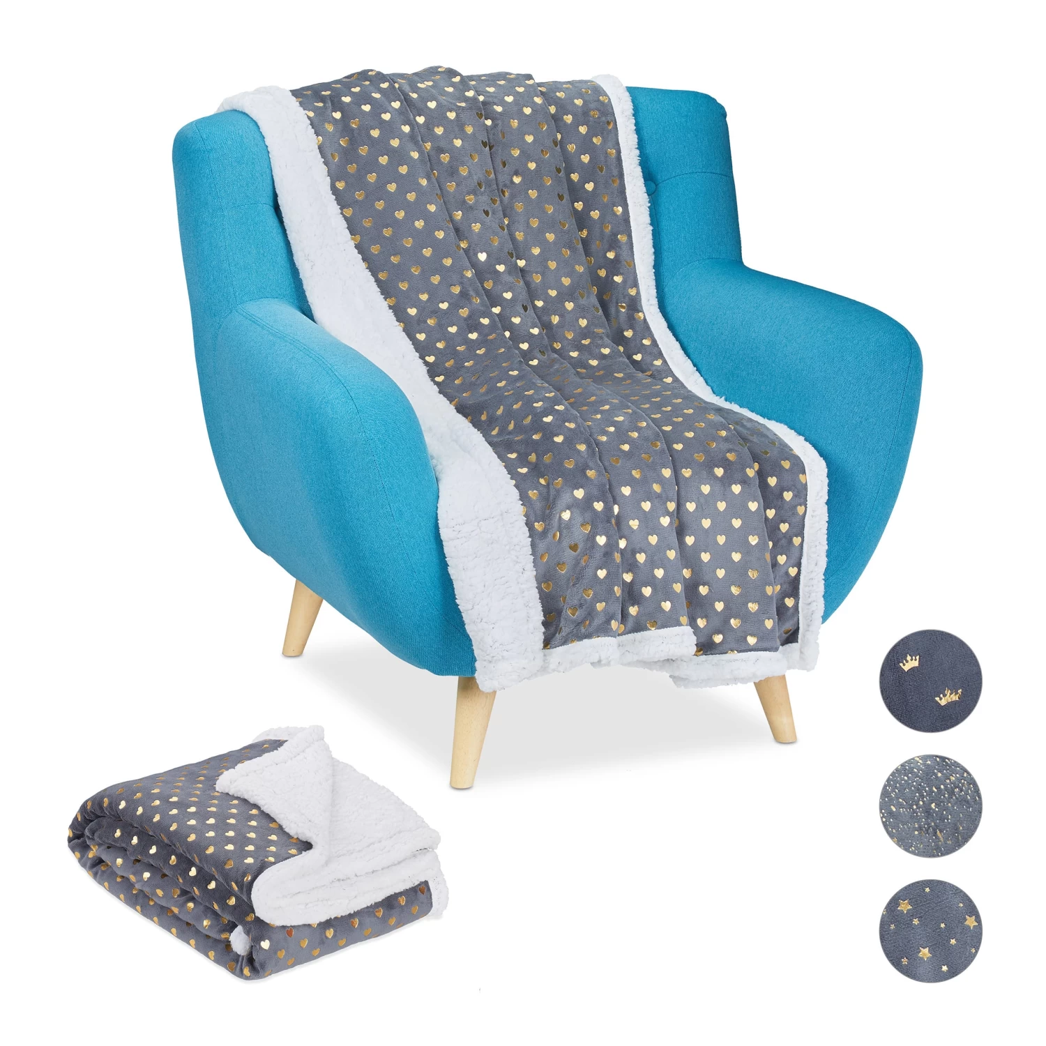 2x Kuscheldecke In Grau/ Weiß - (B)150 X (T)200 Cm 1 2x Kuscheldecke In Grau/ Weiß - (B)150 X (T)200 Cm