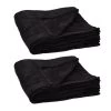 2x Kuscheldecke In Schwarz - (B)200 X (T)220 Cm