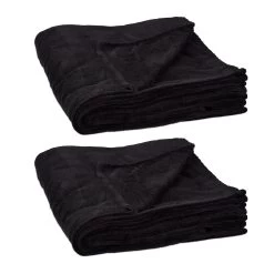 2x Kuscheldecke In Schwarz - (B)200 X (T)220 Cm