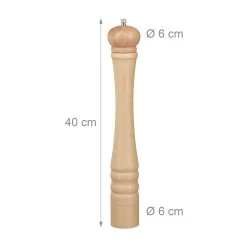 2x Pfeffermühle In Natur - (H)40 Cm -Relaxdays relaxdays 2x pfeffermuhle in natur h 40 cm 2