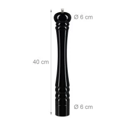 2x Pfeffermühle In Schwarz - (H)40 Cm -Relaxdays relaxdays 2x pfeffermuhle in schwarz h 40 cm 3