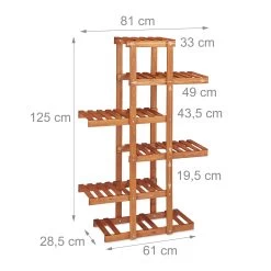2x Pflanzentreppe In Natur -Relaxdays relaxdays 2x pflanzentreppe in natur 2