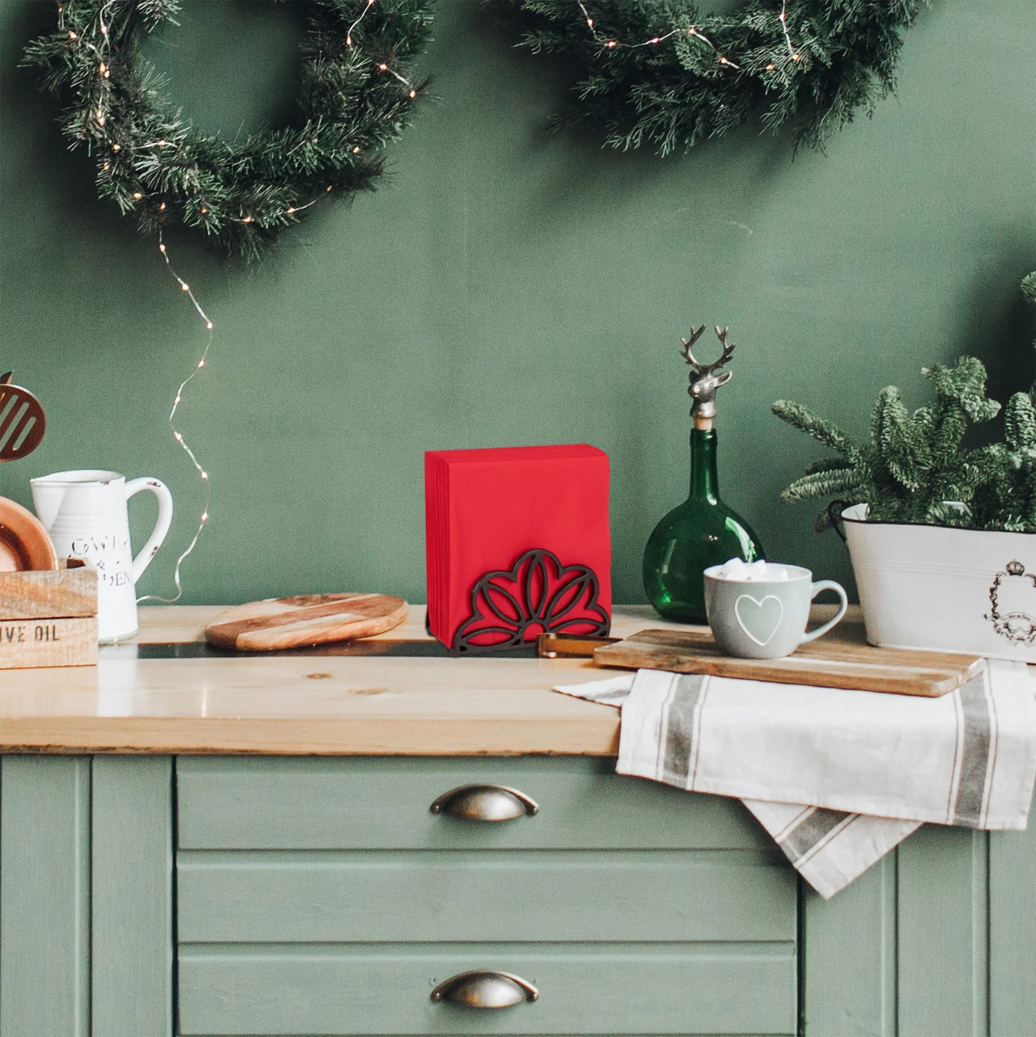 2x Serviettenhalter In Braun - 33x33 Cm 2 2x Serviettenhalter In Braun - 33x33 Cm – Bild 2