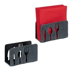 2x Serviettenhalter In Grau - 33x33 Cm -Relaxdays relaxdays 2x serviettenhalter in grau 33x33 cm 7