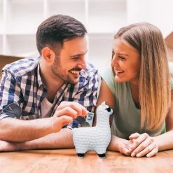 2x Spardose "Lama" In Weiß -Relaxdays relaxdays 2x spardose lama in weiss 2