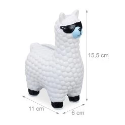 2x Spardose "Lama" In Weiß -Relaxdays relaxdays 2x spardose lama in weiss 3