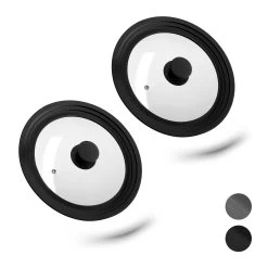 2x Topfdeckel In Schwarz - Ø22-26 Cm