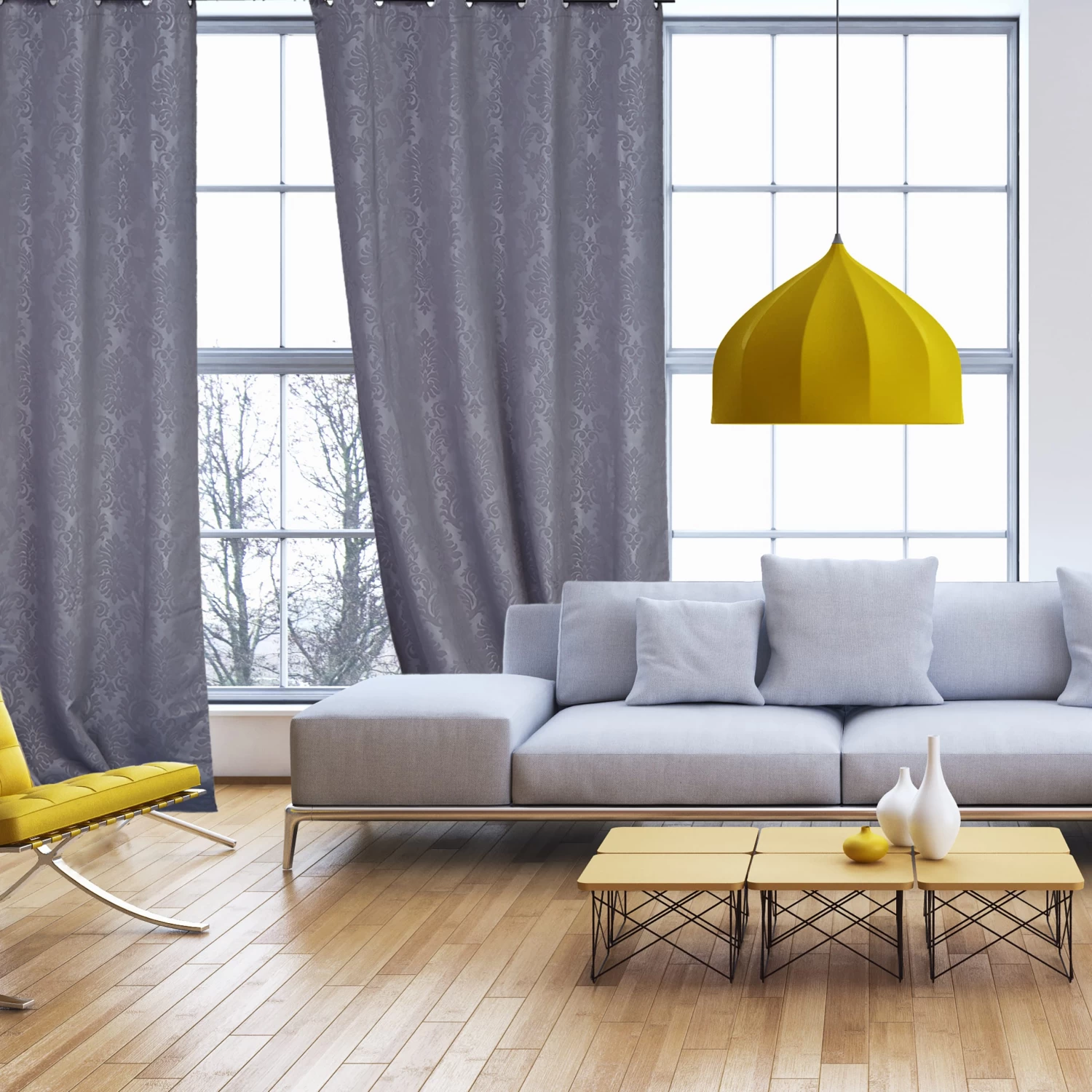 2x Vorhänge "Barock-Muster" In Grau - (B)135 X (H)245 Cm 2 2x Vorhänge "Barock-Muster" In Grau - (B)135 X (H)245 Cm – Bild 2