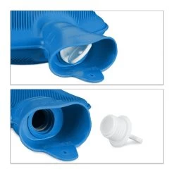 2x Wärmflasche In Blau -Relaxdays relaxdays 2x warmflasche in blau 6