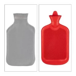 2x Wärmflasche In Grau/Rot