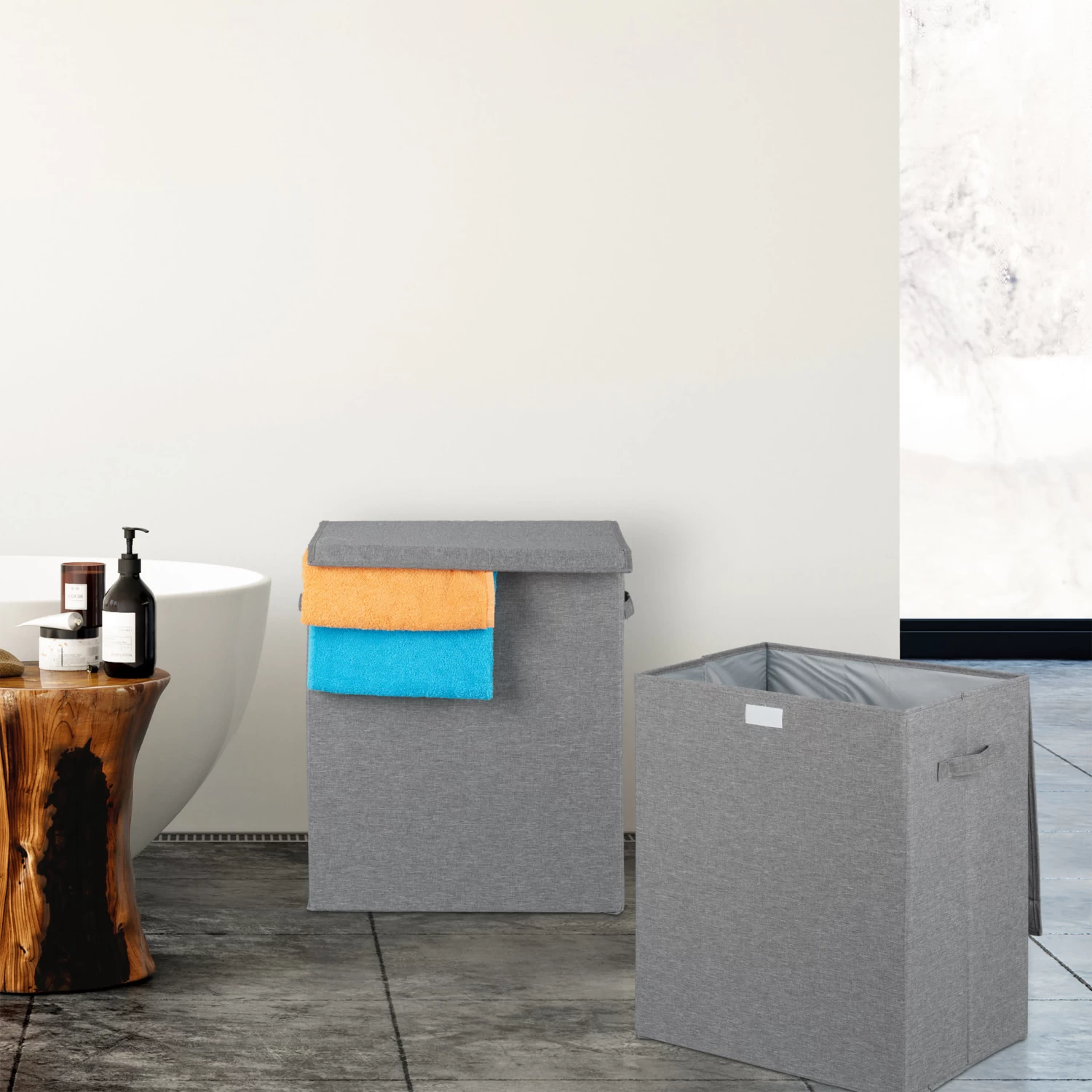 2x Wäschekorb In Grau - 61 L 2 2x Wäschekorb In Grau - 61 L – Bild 2