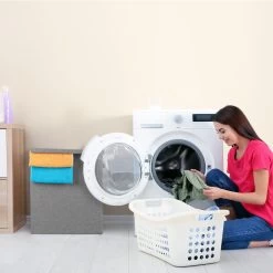 2x Wäschekorb In Grau - 61 L 10 2x Wäschekorb In Grau - 61 L -Relaxdays relaxdays 2x waschekorb in grau 61 l 2