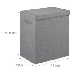 2x Wäschekorb In Grau - 61 L 11 2x Wäschekorb In Grau - 61 L -Relaxdays relaxdays 2x waschekorb in grau 61 l 3