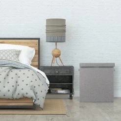 2x Wäschekorb In Grau - 61 L 12 2x Wäschekorb In Grau - 61 L -Relaxdays relaxdays 2x waschekorb in grau 61 l 4