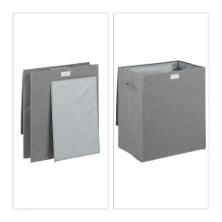2x Wäschekorb In Grau - 61 L 13 2x Wäschekorb In Grau - 61 L -Relaxdays relaxdays 2x waschekorb in grau 61 l 5