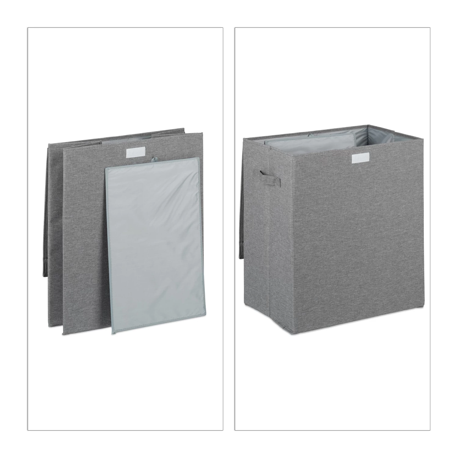 2x Wäschekorb In Grau - 61 L 6 2x Wäschekorb In Grau - 61 L – Bild 6