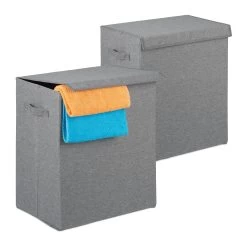 2x Wäschekorb In Grau - 61 L 15 2x Wäschekorb In Grau - 61 L -Relaxdays relaxdays 2x waschekorb in grau 61 l 7
