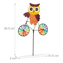 2x Windrad "Eule" In Bunt - (B)51,5 X (H)84,5 X (T)3 Cm -Relaxdays relaxdays 2x windrad eule in bunt b 51 5 x h 84 5 x t 3 cm 3