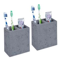 2x Zahnbürstenhalter In Grau