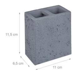 2x Zahnbürstenhalter In Grau 10 2x Zahnbürstenhalter In Grau -Relaxdays relaxdays 2x zahnburstenhalter in grau 3