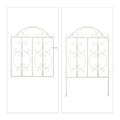 3-tlg. Gartentor In Weiß - (B)185 X (H)98,5 X (T)2,5 Cm