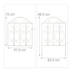 3-tlg. Gartentor In Weiß - (B)185 X (H)98,5 X (T)2,5 Cm -Relaxdays relaxdays 3 tlg gartentor in weiss b 185 x h 98 5 x t 2 5 cm 3