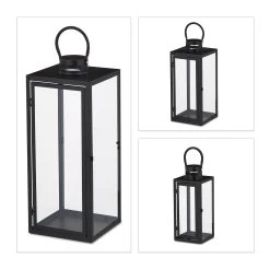 3-tlg. Laternen Set In Schwarz