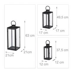 3-tlg. Laternen Set In Schwarz -Relaxdays relaxdays 3 tlg laternen set in schwarz 3