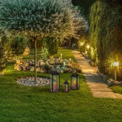 3-tlg. Laternen Set In Schwarz -Relaxdays relaxdays 3 tlg laternen set in schwarz 4