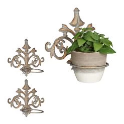 3 X Blumenhalter In Gold-Grau - Ø 13,5 Cm -Relaxdays relaxdays 3 x blumenhalter in gold grau o 13 5 cm 7