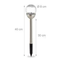 3 X Solarlampe "Farbwechsel" In Silber/ Transparent -Relaxdays relaxdays 3 x solarlampe farbwechsel in silber transparent 3