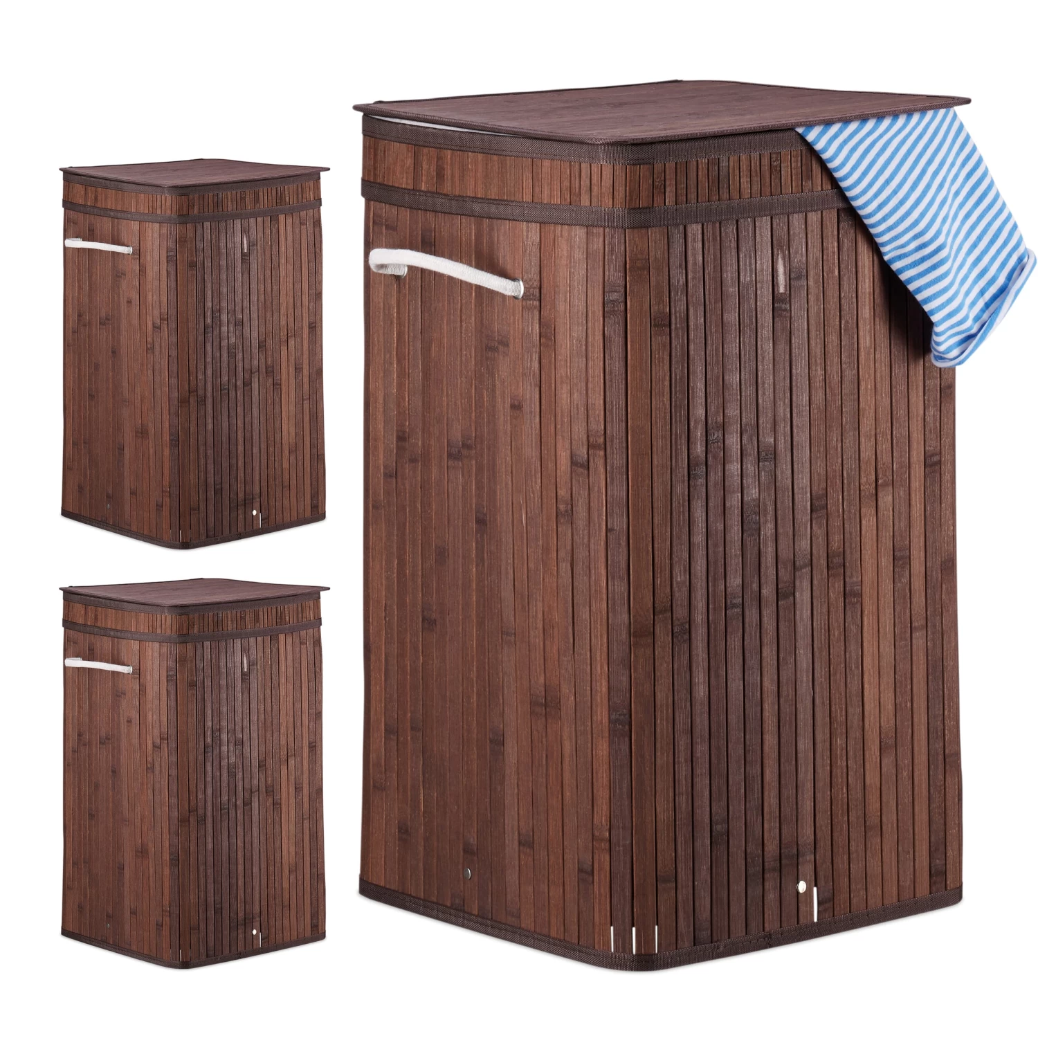 3 X Wäschekorb In Braun - (B)36 X (H)63 X (T)36 Cm 8 3 X Wäschekorb In Braun - (B)36 X (H)63 X (T)36 Cm – Bild 8