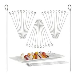 30x Schaschlikspieße In Silber -Relaxdays relaxdays 30x schaschlikspiesse in silber 3