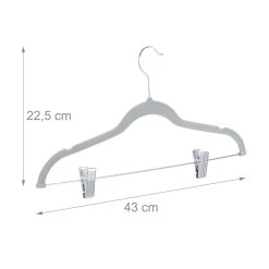 36x Samtbügel In Grau -Relaxdays relaxdays 36x samtbugel in grau 3