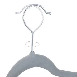 36x Samtbügel In Grau -Relaxdays relaxdays 36x samtbugel in grau 5