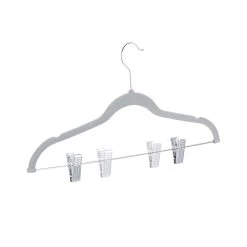 36x Samtbügel In Grau -Relaxdays relaxdays 36x samtbugel in grau 6