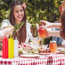 36x Squeezeflasche In Rot/Gelb/Weiß -Relaxdays relaxdays 36x squeezeflasche in rot gelb weiss 2