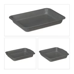 3tlg. Auflaufform Set In Grau