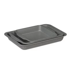 3tlg. Auflaufform Set In Grau -Relaxdays relaxdays 3tlg auflaufform set in grau 5