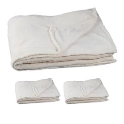 3x Kuscheldecke In Champagner - (B)200 X (T)220 Cm