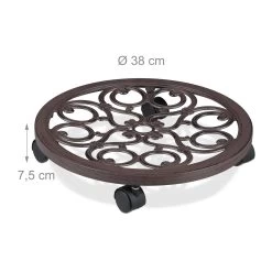 3x Pflanzenroller In Braun - Ø 38 Cm -Relaxdays relaxdays 3x pflanzenroller in braun o 38 cm 3