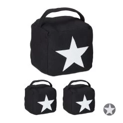 3x Türstopper "Stern" In Schwarz
