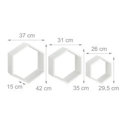 3x Wandregal In Weiß -Relaxdays relaxdays 3x wandregal in weiss 2