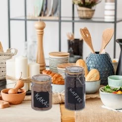 3xAufbewahrungsglas In Transparent -Relaxdays relaxdays 3xaufbewahrungsglas in transparent 4